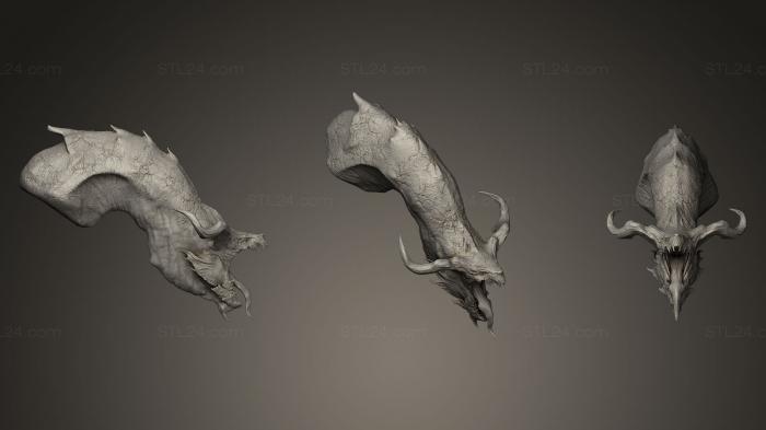 Статуэтки грифоны и драконы (Бюст Дракона, STKG_0031) 3D модель для ЧПУ станка
